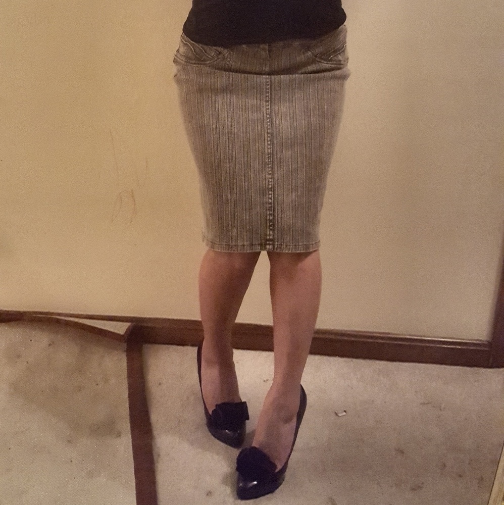 Denim High Waisted Pencil Skirt